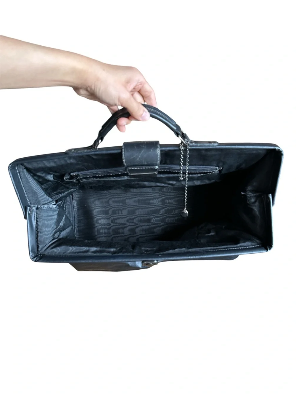Rare Jean Paul Gaultier Large Black Leather Doctor Bag Physician Bag Weekend Bag